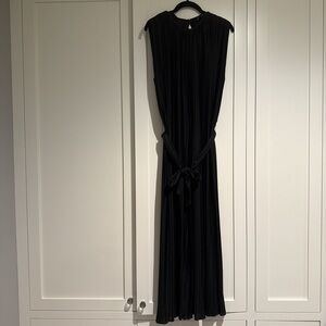 Zara Black Pleated Tie Front Jumpsuit